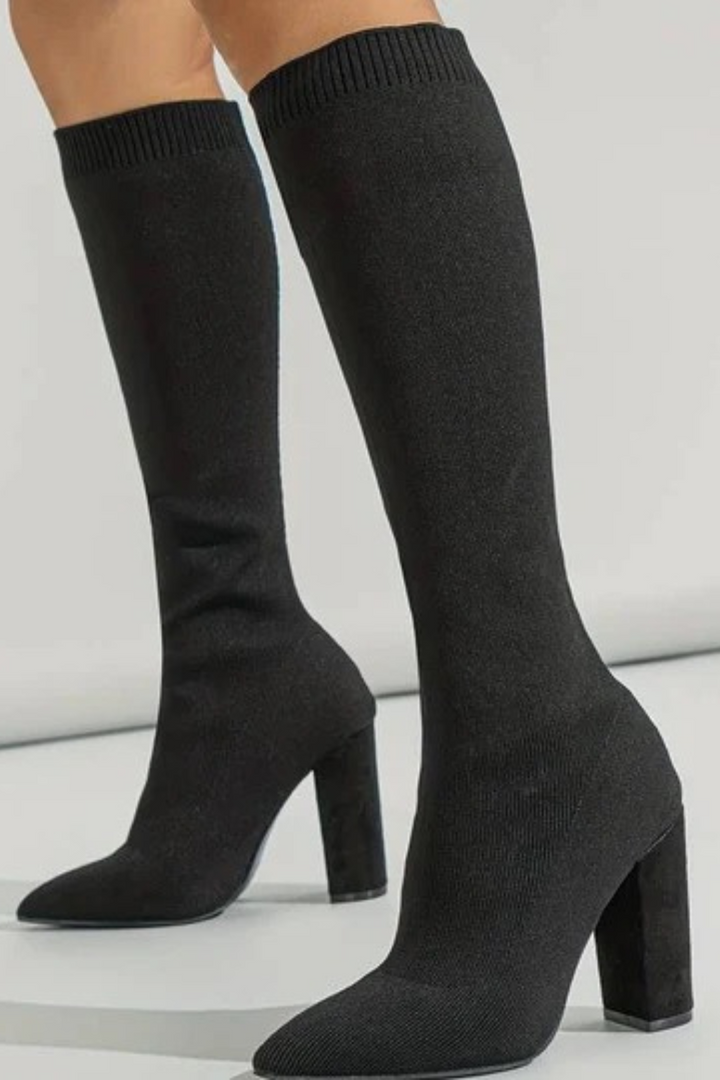 Women's Stretch Knit Knee-High Boots