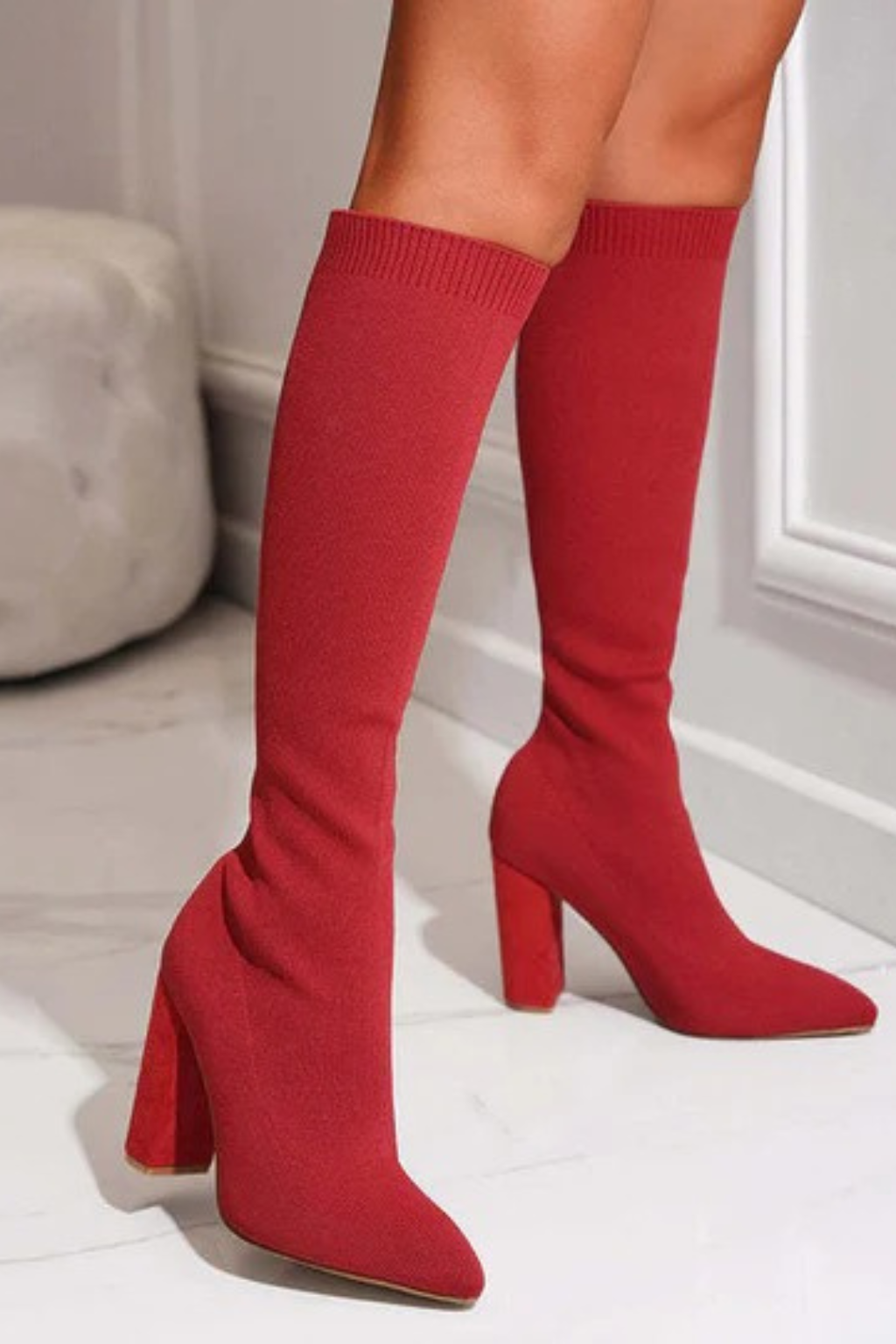Women's Stretch Knit Knee-High Boots