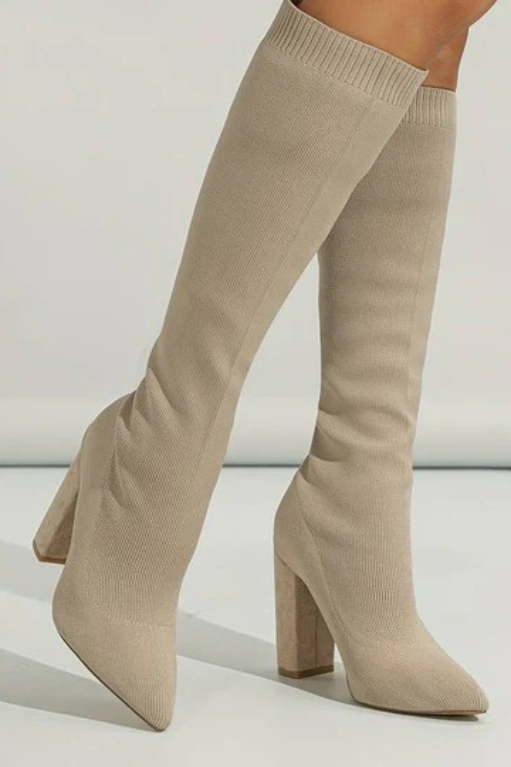 Women's Stretch Knit Knee-High Boots