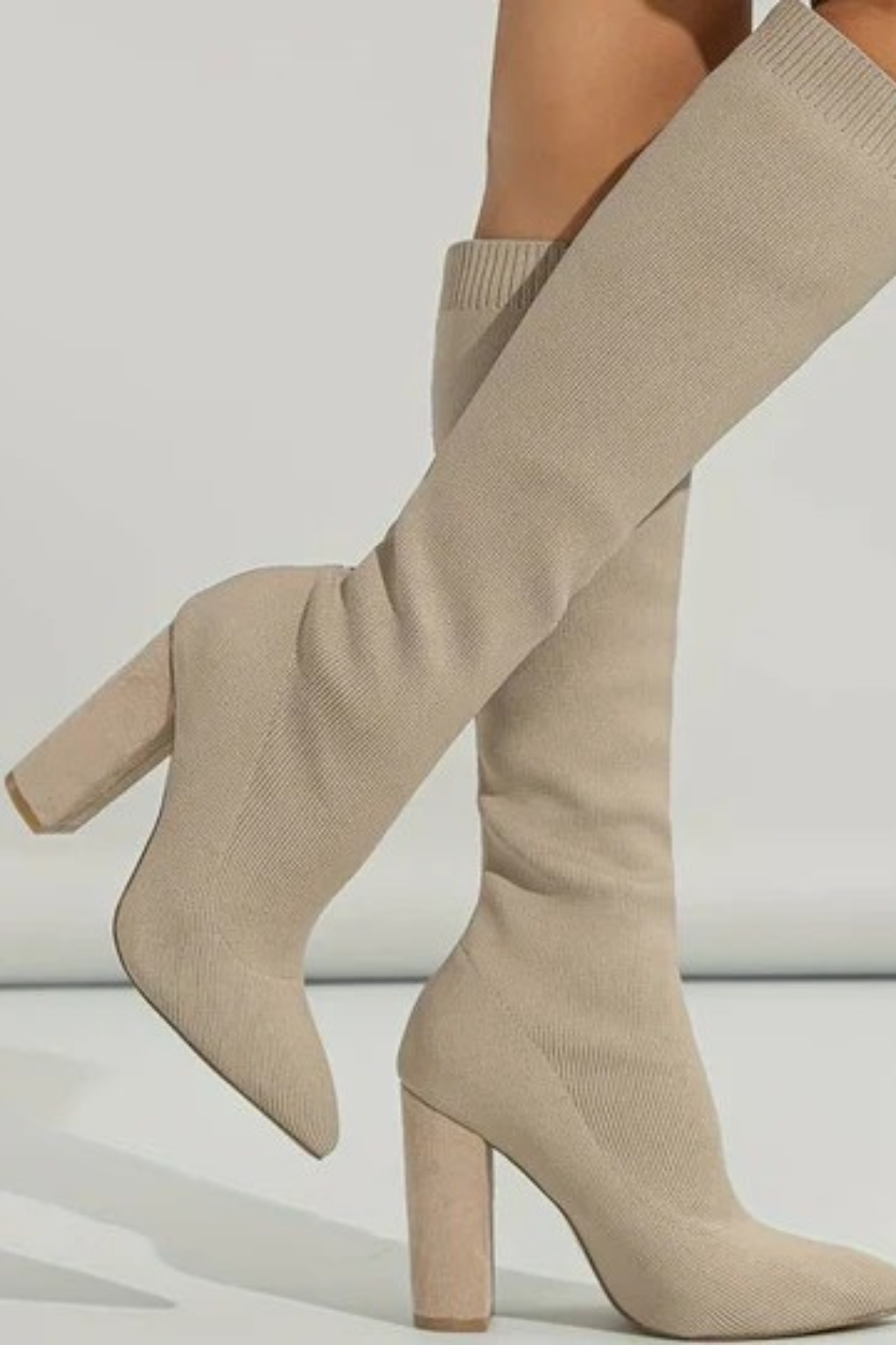 Women's Stretch Knit Knee-High Boots