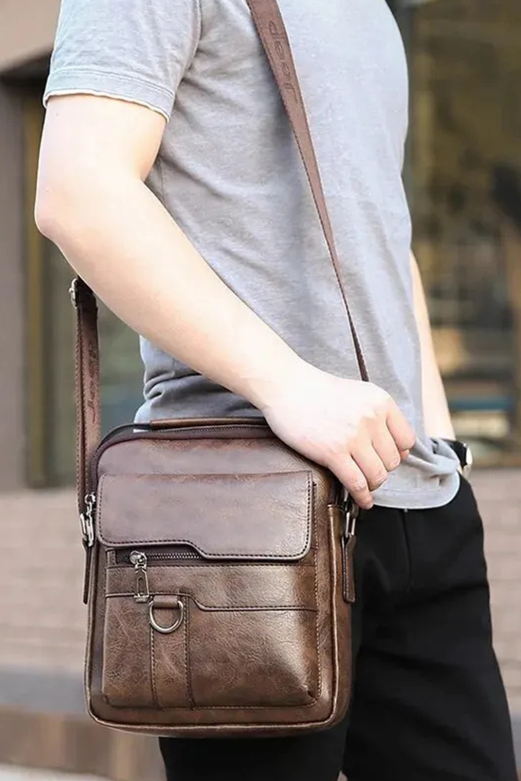 Women's Structured Leather Crossbody Bag