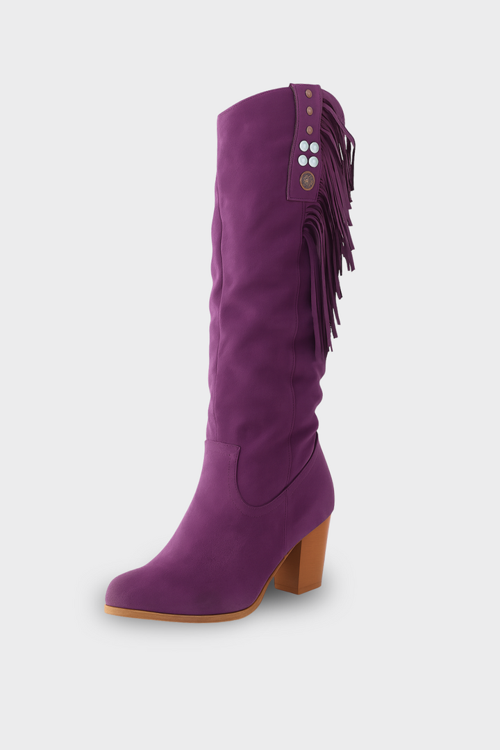 Women’s Suede Fringe Mid-Calf Boots