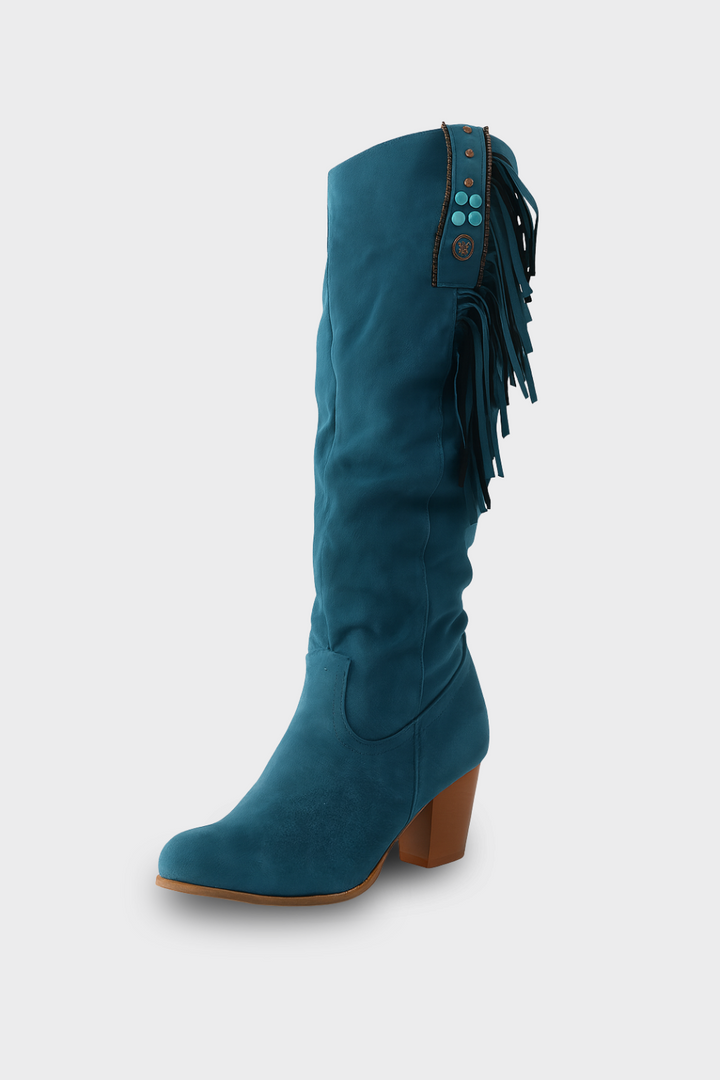 Women’s Suede Fringe Mid-Calf Boots