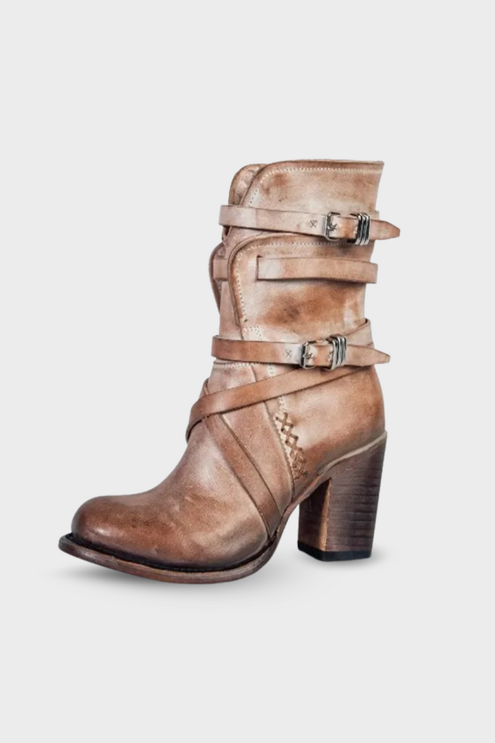 Women’s Vintage Buckled Ankle Boots