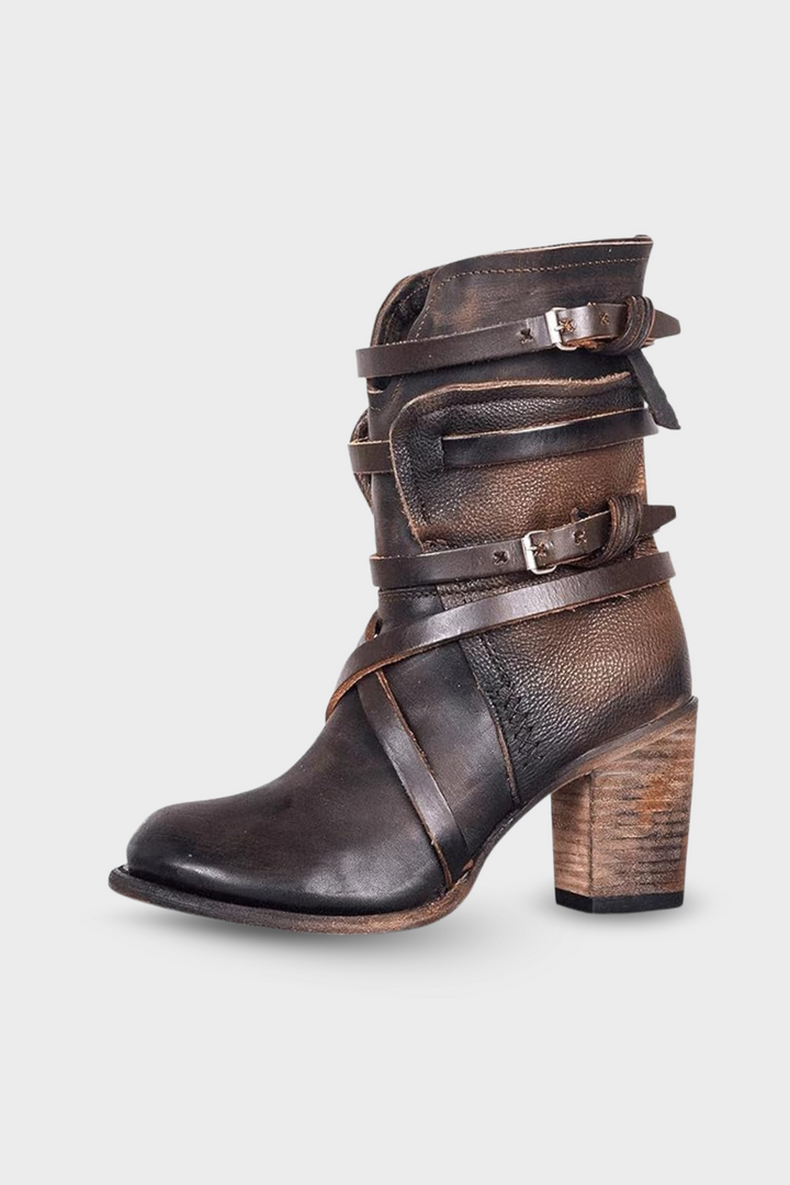 Women’s Vintage Buckled Ankle Boots