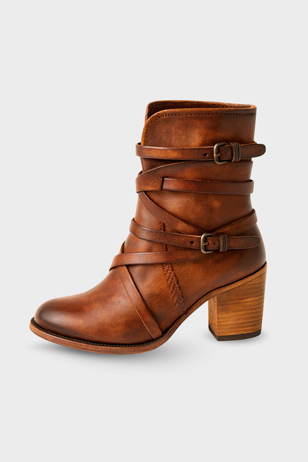 Women’s Vintage Buckled Ankle Boots