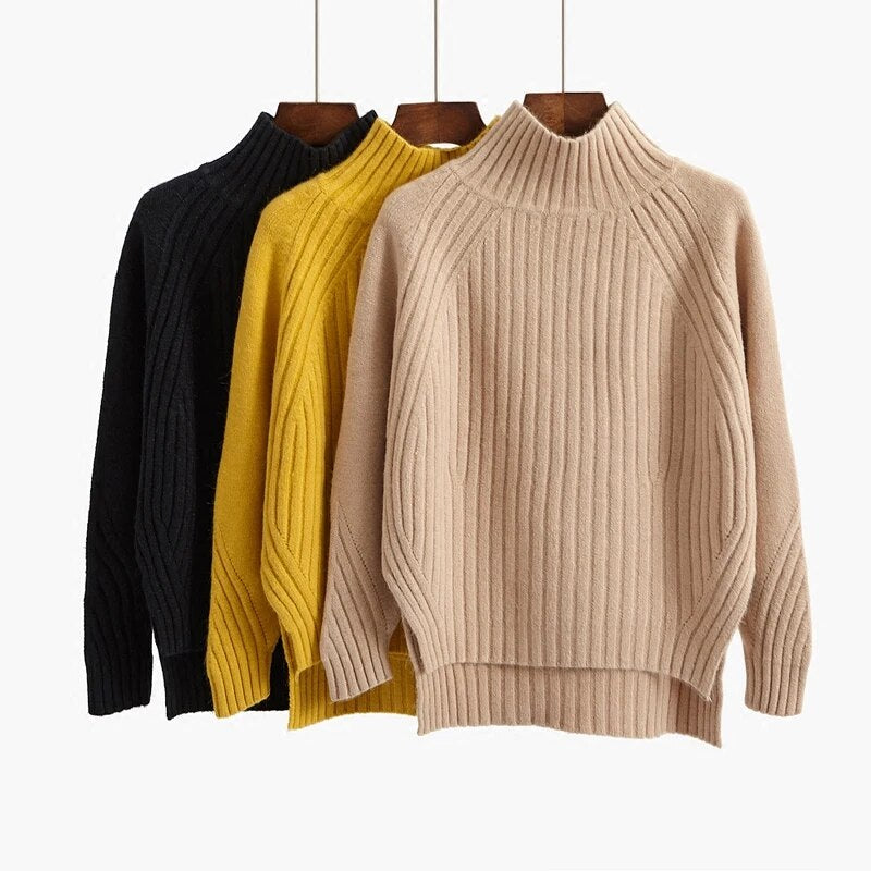 Jessica | Women’s Ribbed High Neck Winter Sweater