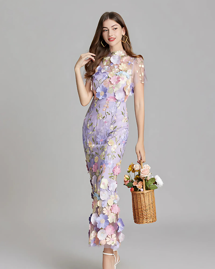 Women's Embroidered Sleeveless Maxi Dress