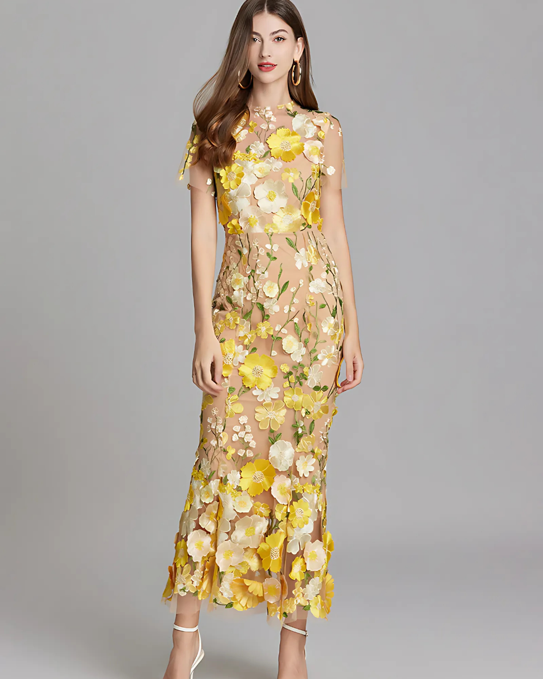 Women's Embroidered Sleeveless Maxi Dress