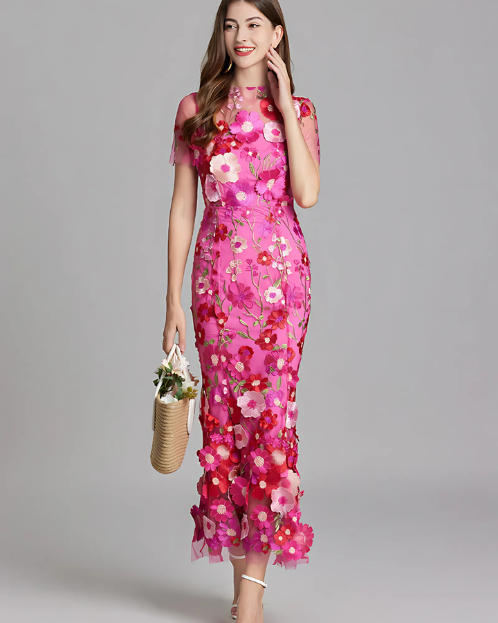 Women's Embroidered Sleeveless Maxi Dress