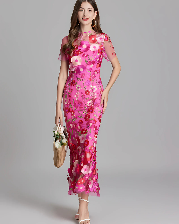 Women's Embroidered Sleeveless Maxi Dress
