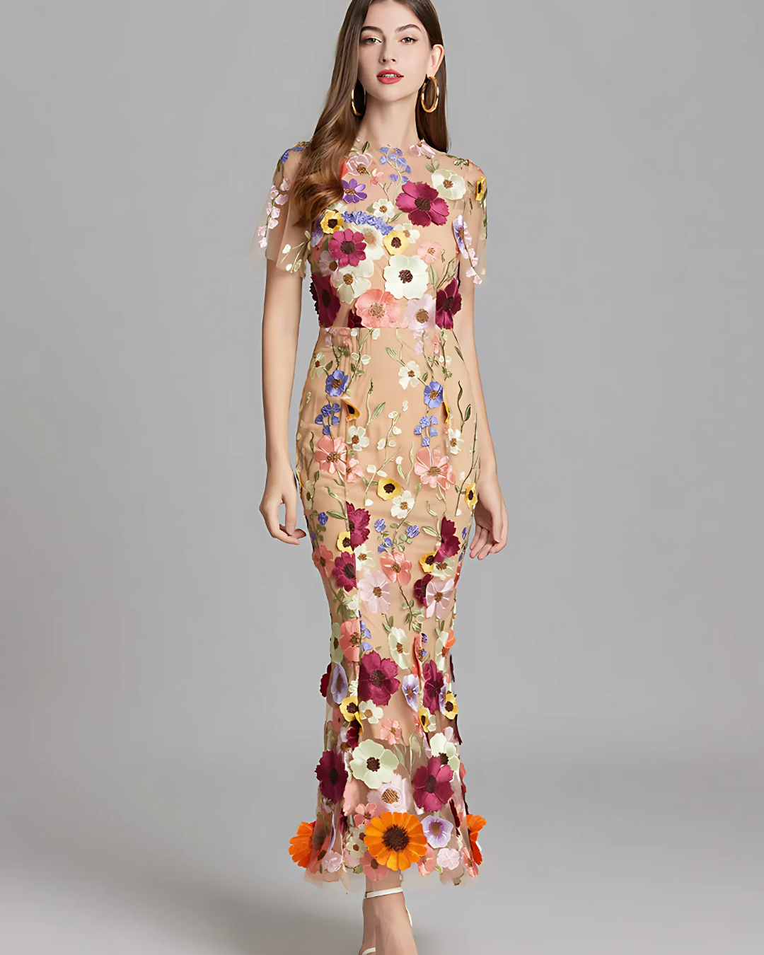 Women's Embroidered Sleeveless Maxi Dress