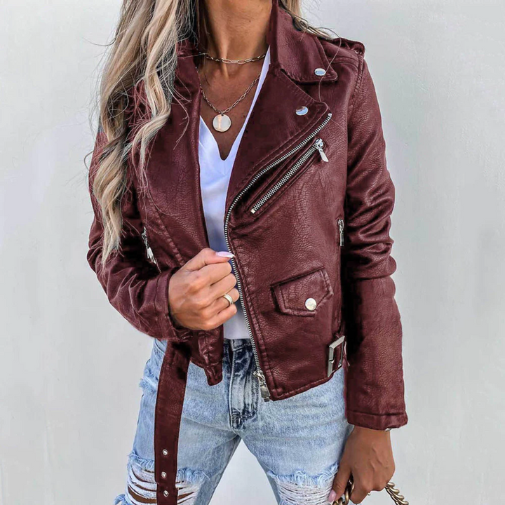 Ophelia | Women’s Zip Front Moto Style Jacket