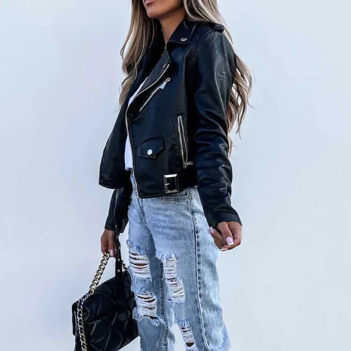Ophelia | Women’s Zip Front Moto Style Jacket