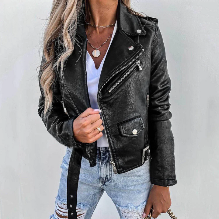 Ophelia | Women’s Zip Front Moto Style Jacket