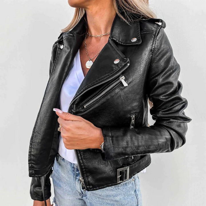 Ophelia | Women’s Zip Front Moto Style Jacket