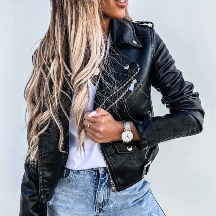 Ophelia | Women’s Zip Front Moto Style Jacket