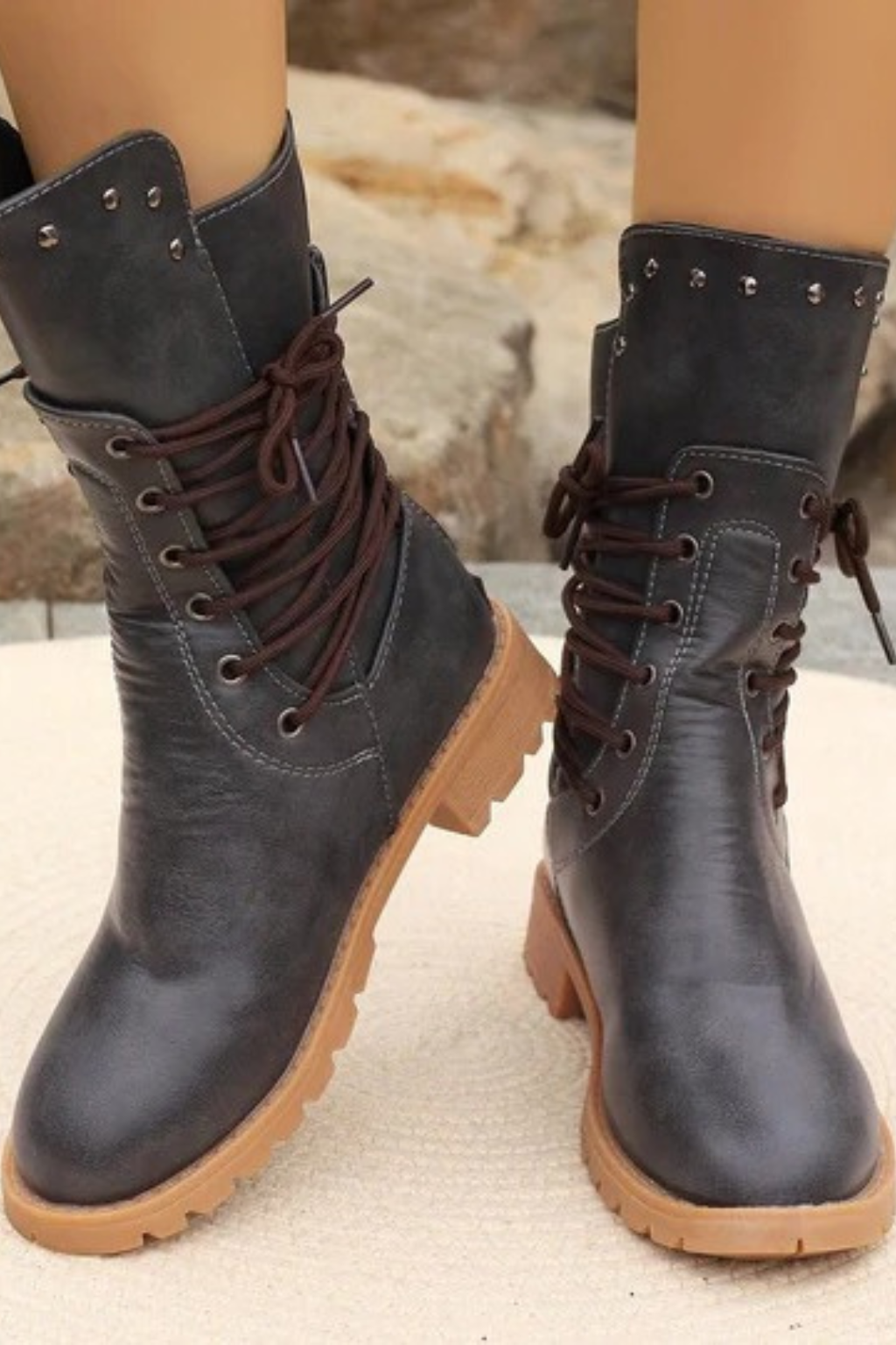 Women's Mid-Calf Lace-Up Boots
