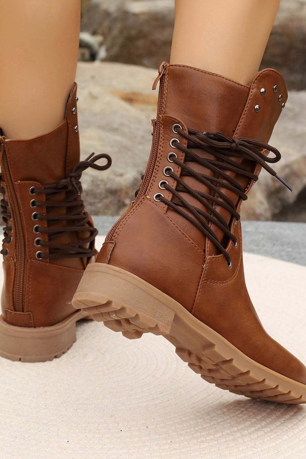 Women's Mid-Calf Lace-Up Boots