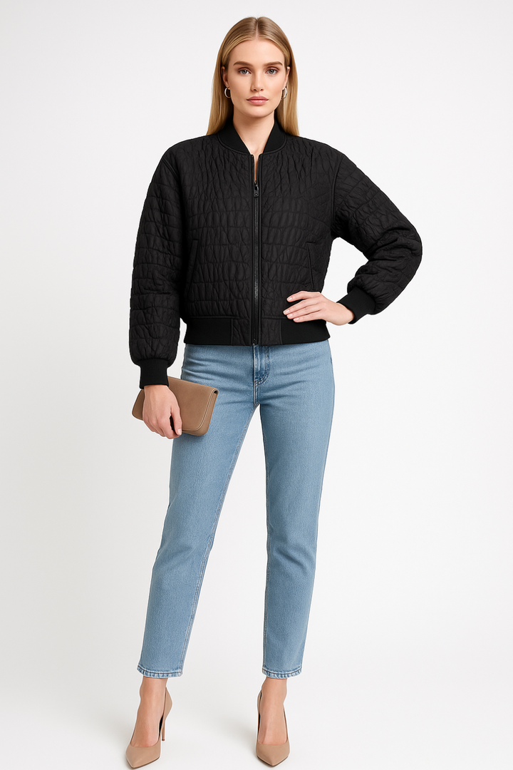Women’s Sleek Quilted Bomber Jacket
