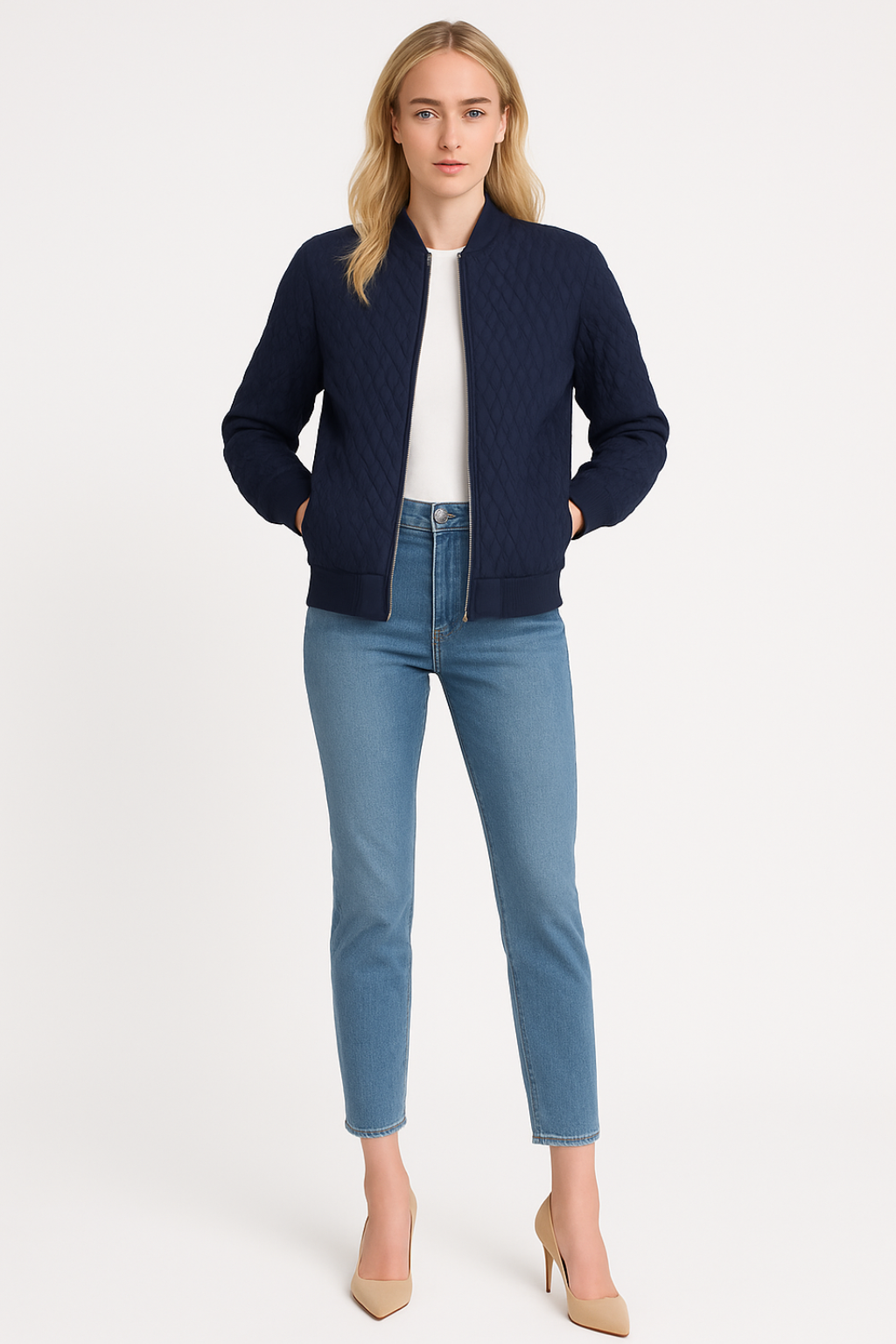 Women’s Sleek Quilted Bomber Jacket