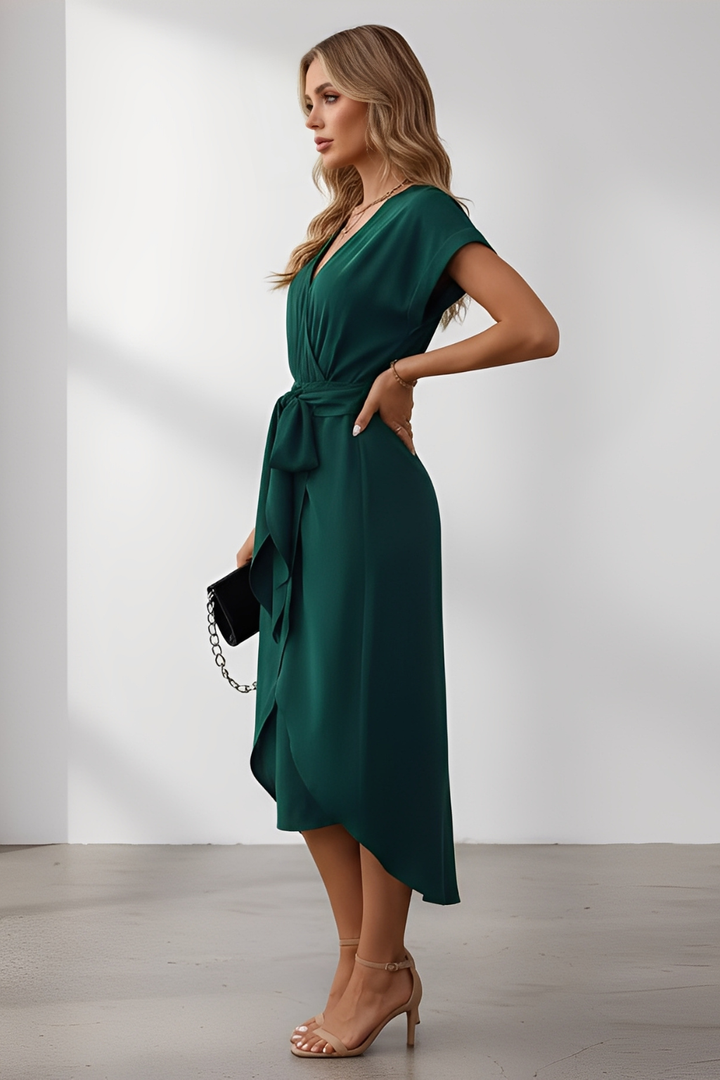 Women’s Timeless Elegant Short Sleeve Midi Dress