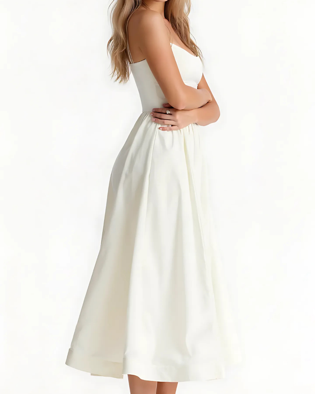Women’s A-line Midi Dress with Flared Skirt