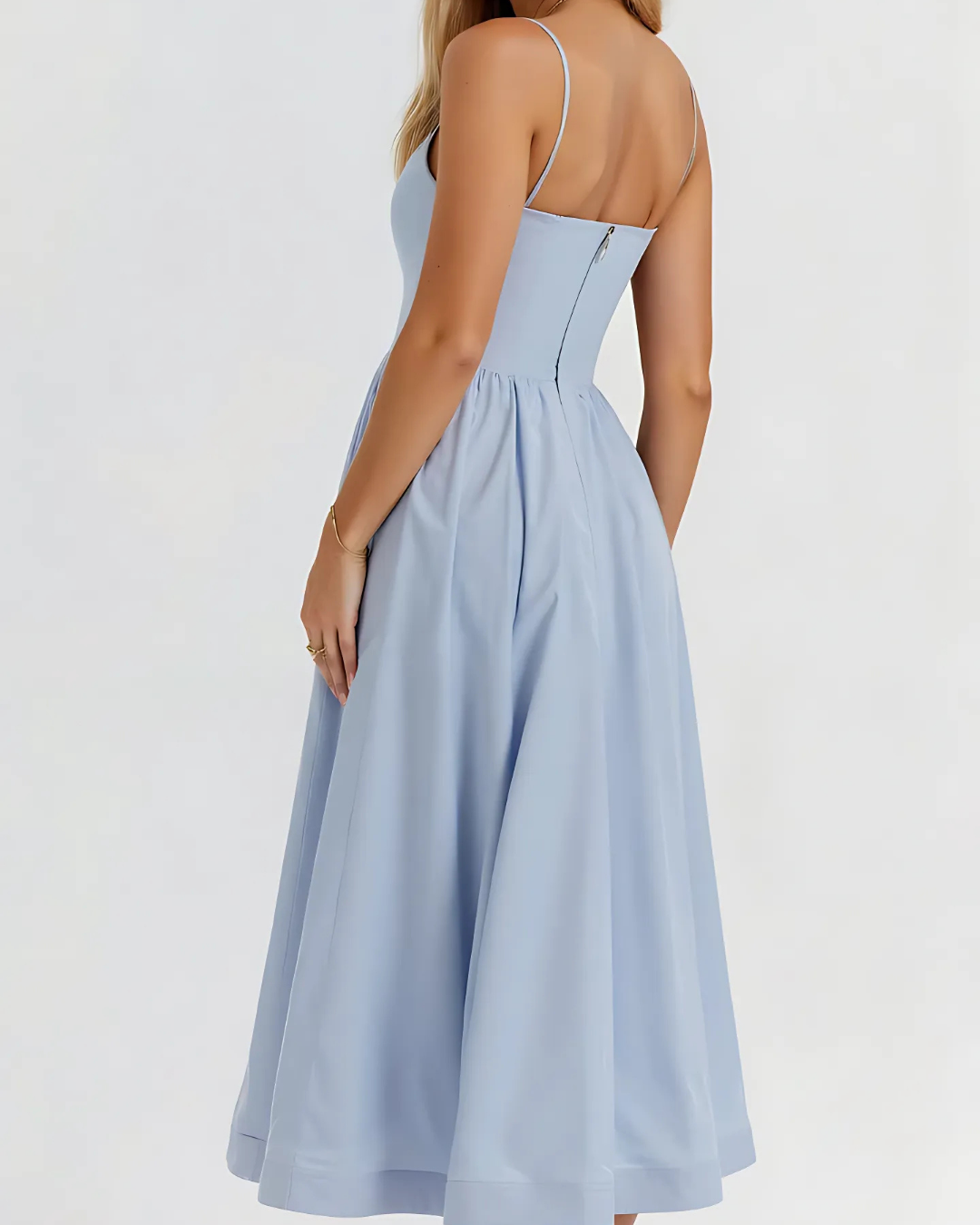 Women’s A-line Midi Dress with Flared Skirt