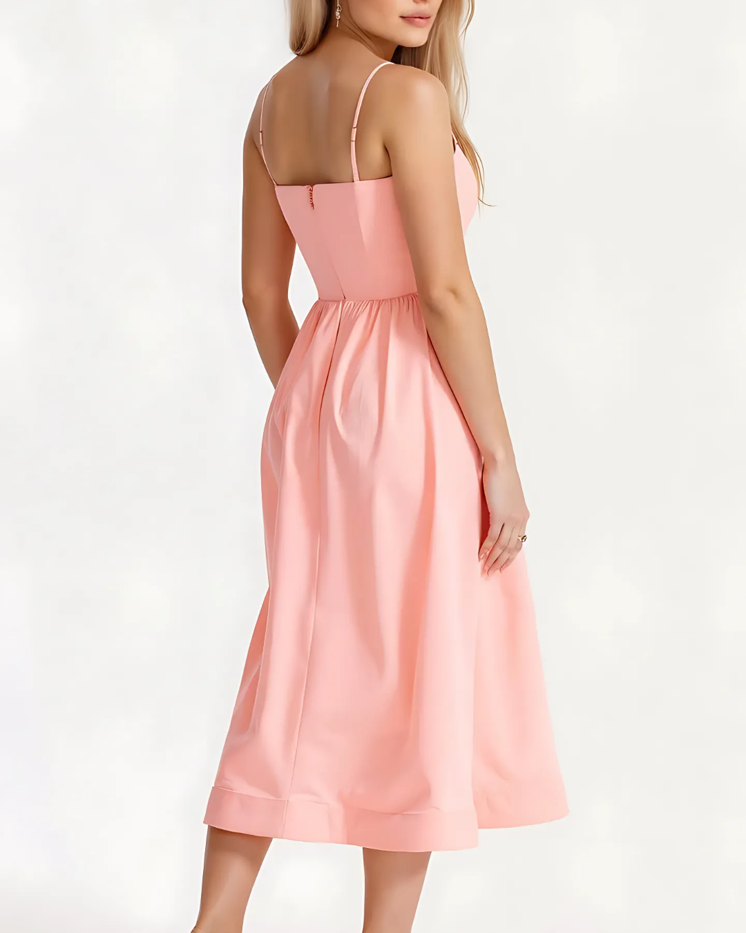 Women’s A-line Midi Dress with Flared Skirt
