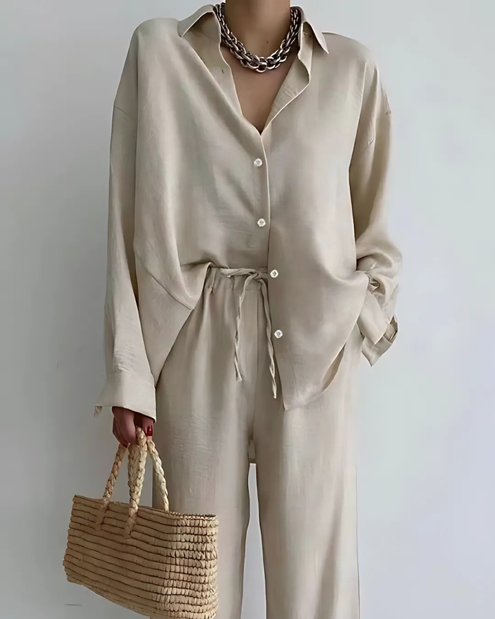 Women's Casual Set With Blouse And Trousers