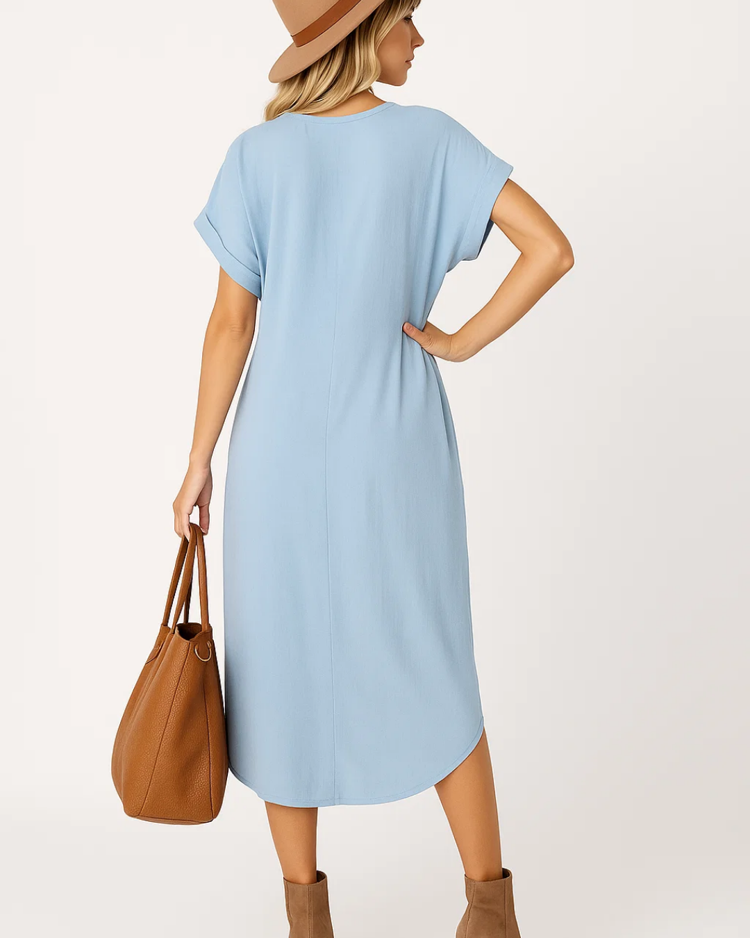 Women's Casual Shirt Dress With Button Front Design