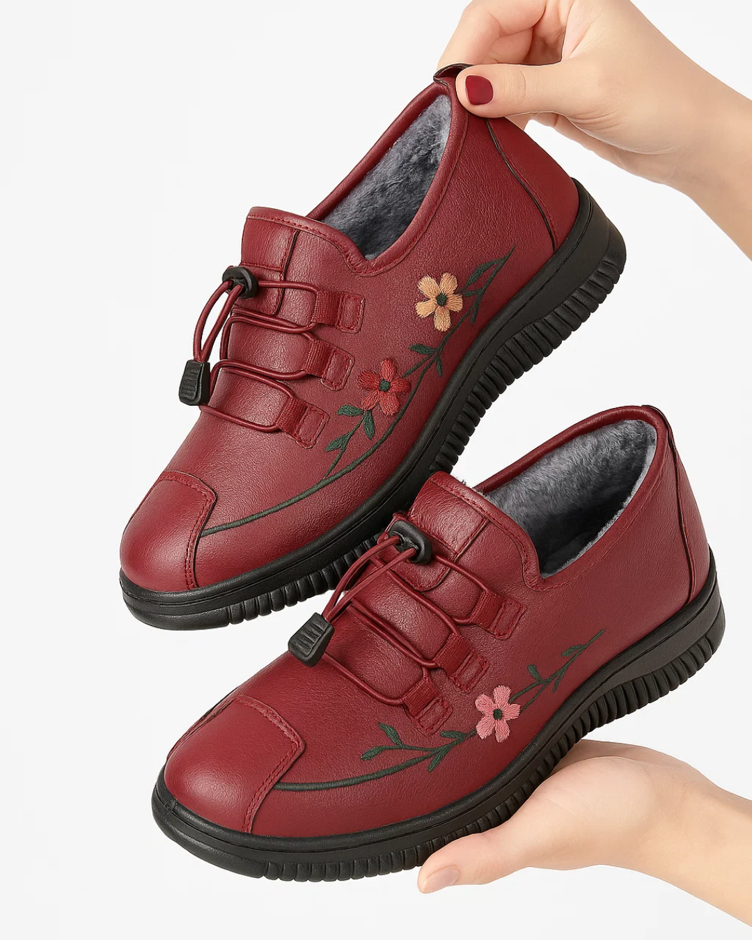 Women's Casual Shoes with Embroidered Flowers