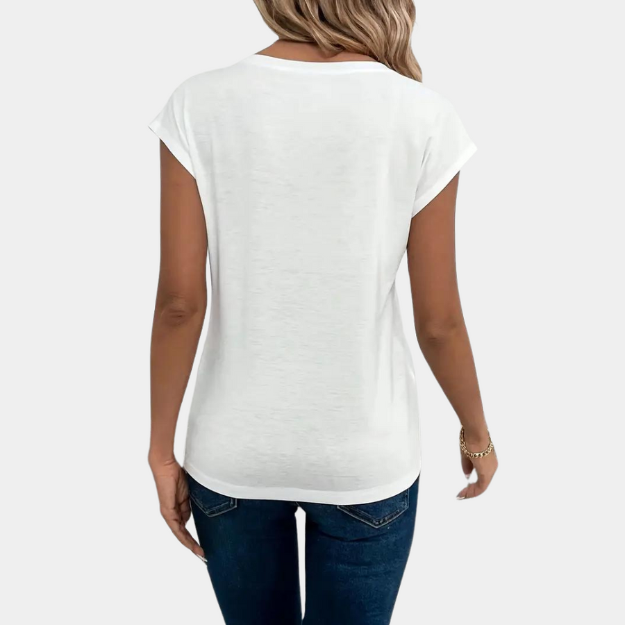 Women's Casual Short-Sleeved V-Neck Blouse