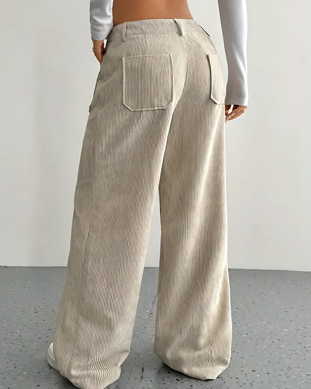 Women's Casual Wide-Leg Cord Trousers