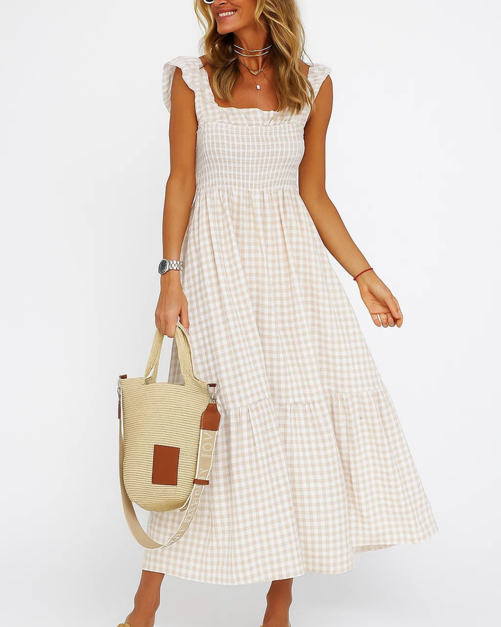 Women’s Checked Stylish Maxi Dress