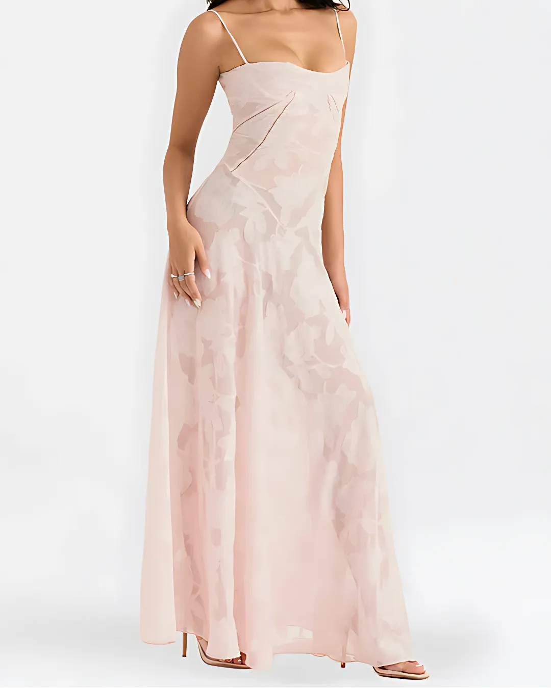 Women's Chic Lace Maxi Dress with Corset Style