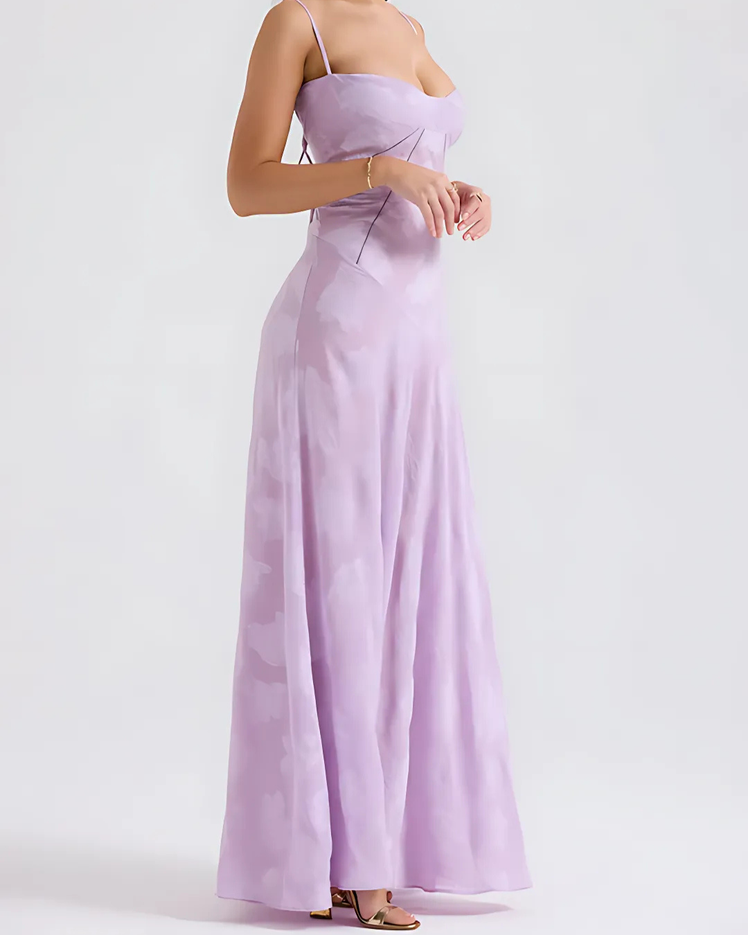 Women's Chic Lace Maxi Dress with Corset Style