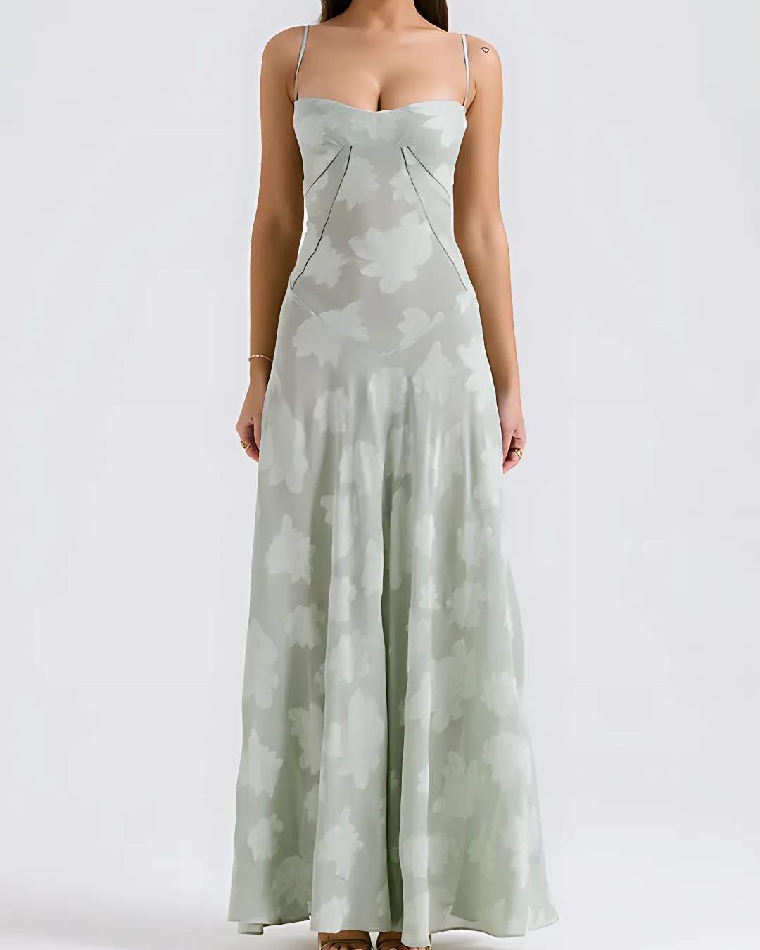 Women's Chic Lace Maxi Dress with Corset Style