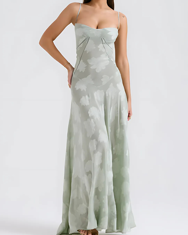 Women's Chic Lace Maxi Dress with Corset Style