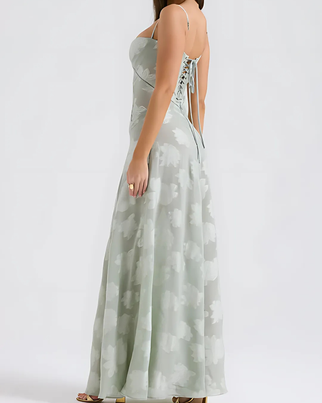 Women's Chic Lace Maxi Dress with Corset Style