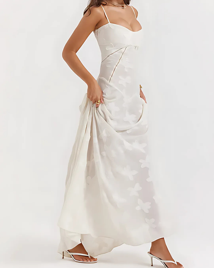 Women's Chic Lace Maxi Dress with Corset Style