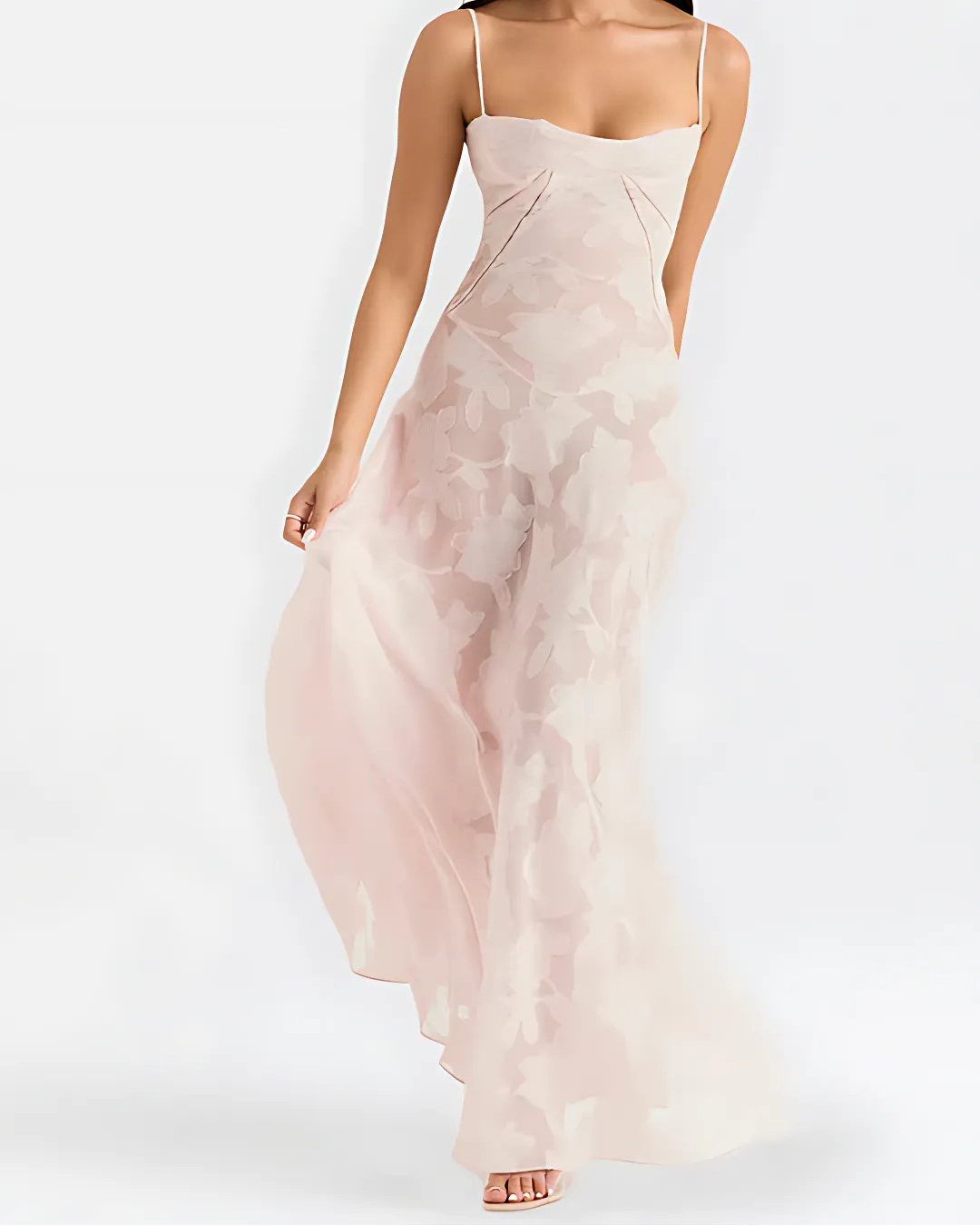 Women's Chic Lace Maxi Dress with Corset Style