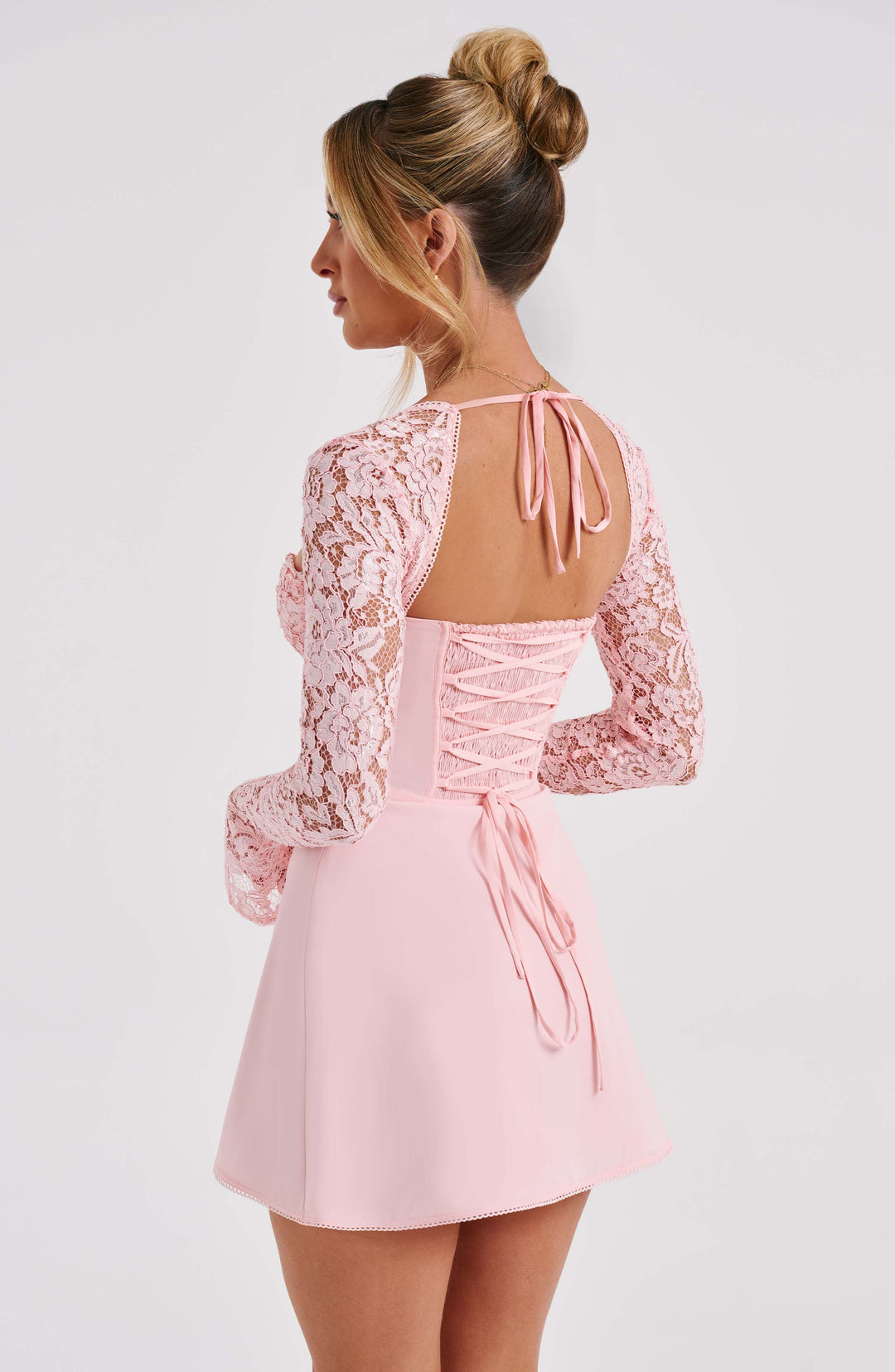 Women's Chic Short Lace Sleeve Dress