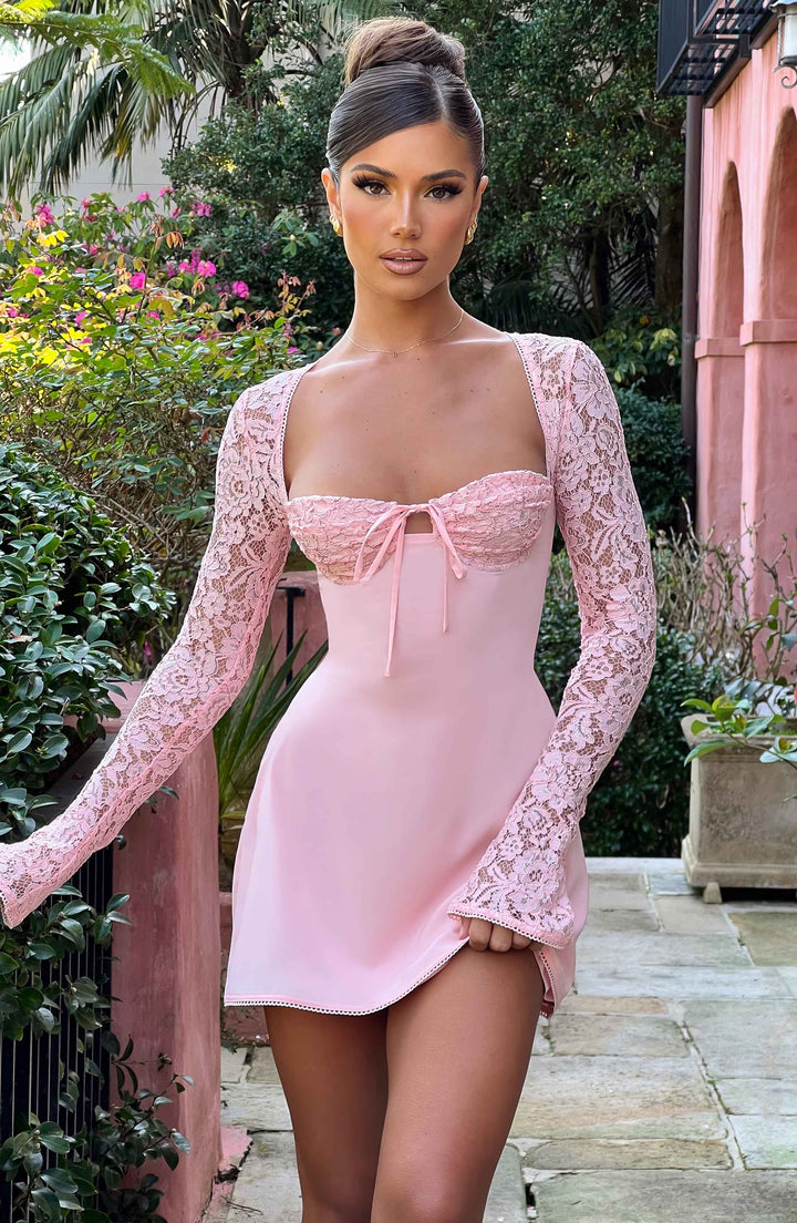 Women's Chic Short Lace Sleeve Dress