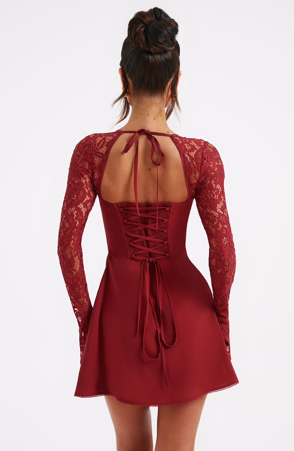 Women's Chic Short Lace Sleeve Dress