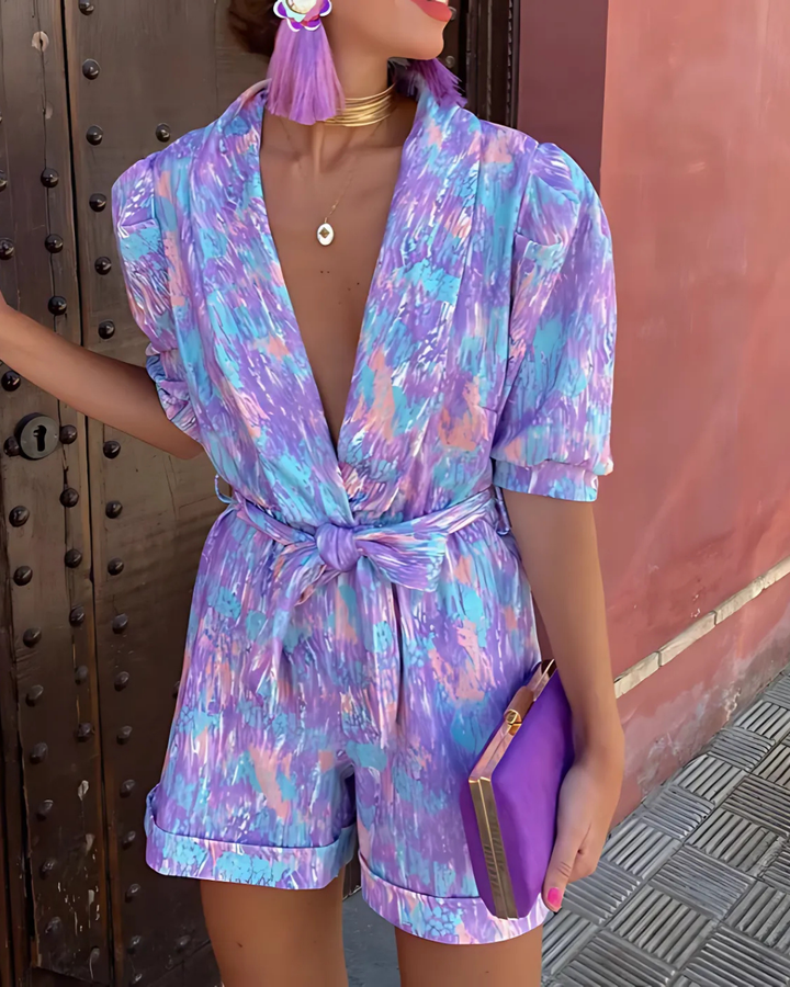 Women's Comfortable Romper With Tie Waist