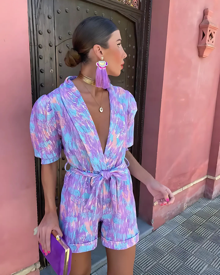 Women's Comfortable Romper With Tie Waist