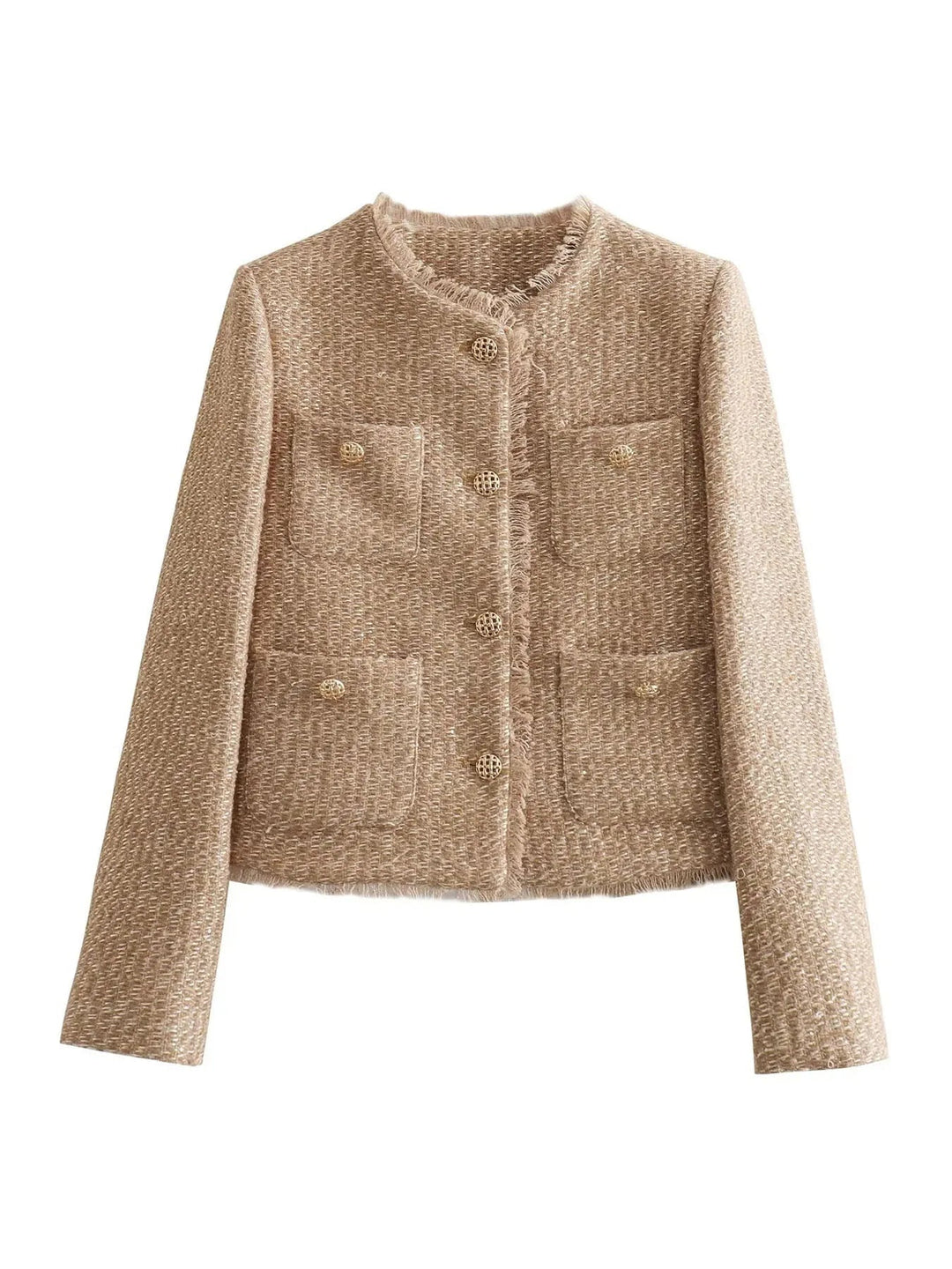 Women's Cropped Jacket with Chest Pockets