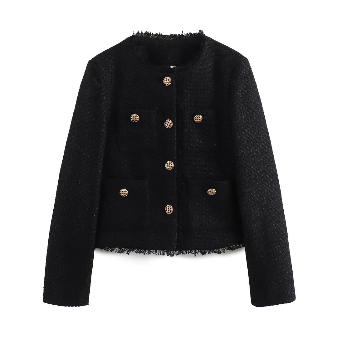 Women's Cropped Jacket with Chest Pockets
