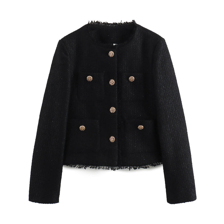 Women's Cropped Jacket with Chest Pockets